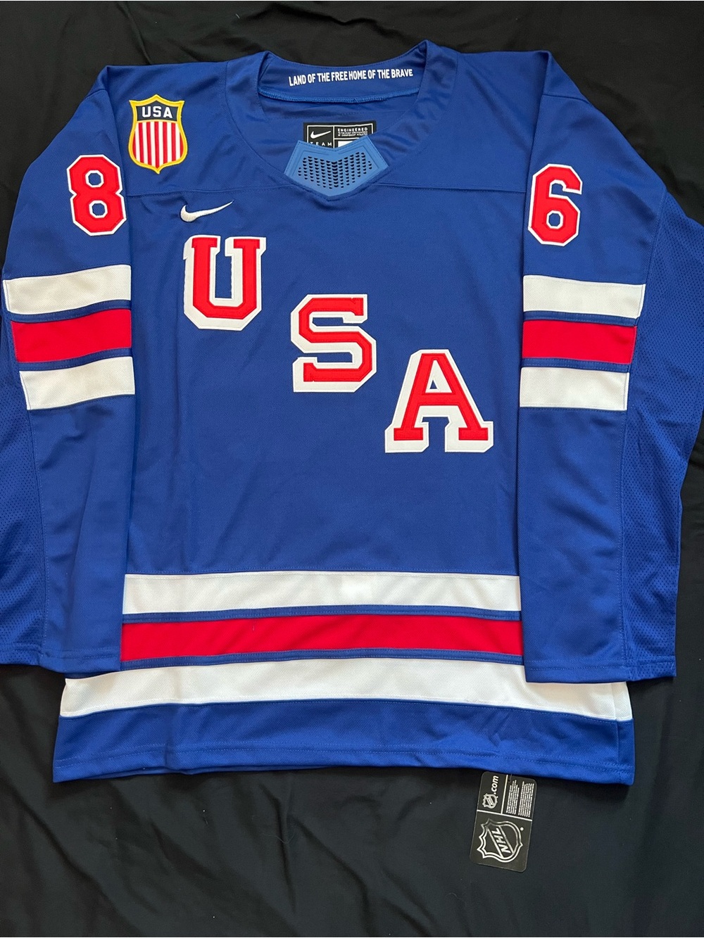 Jack Hughes Team USA Hockey Jersey 2026 Milano Cortina Olympics Nike Men’s XL - Picture 4 of 9
